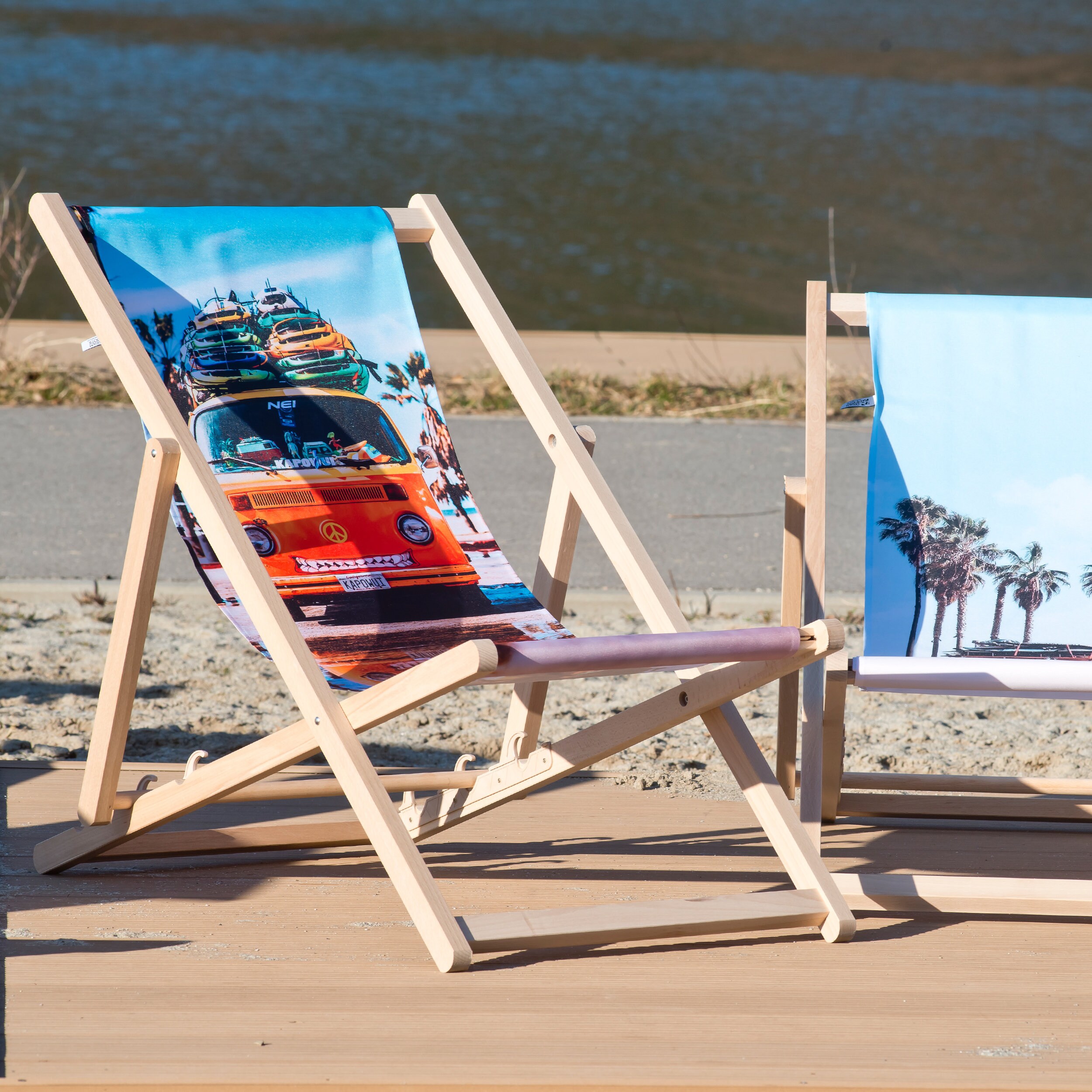 Home & Living Sunbed Folding Chair Kids Deck Chair High Quality Wooden