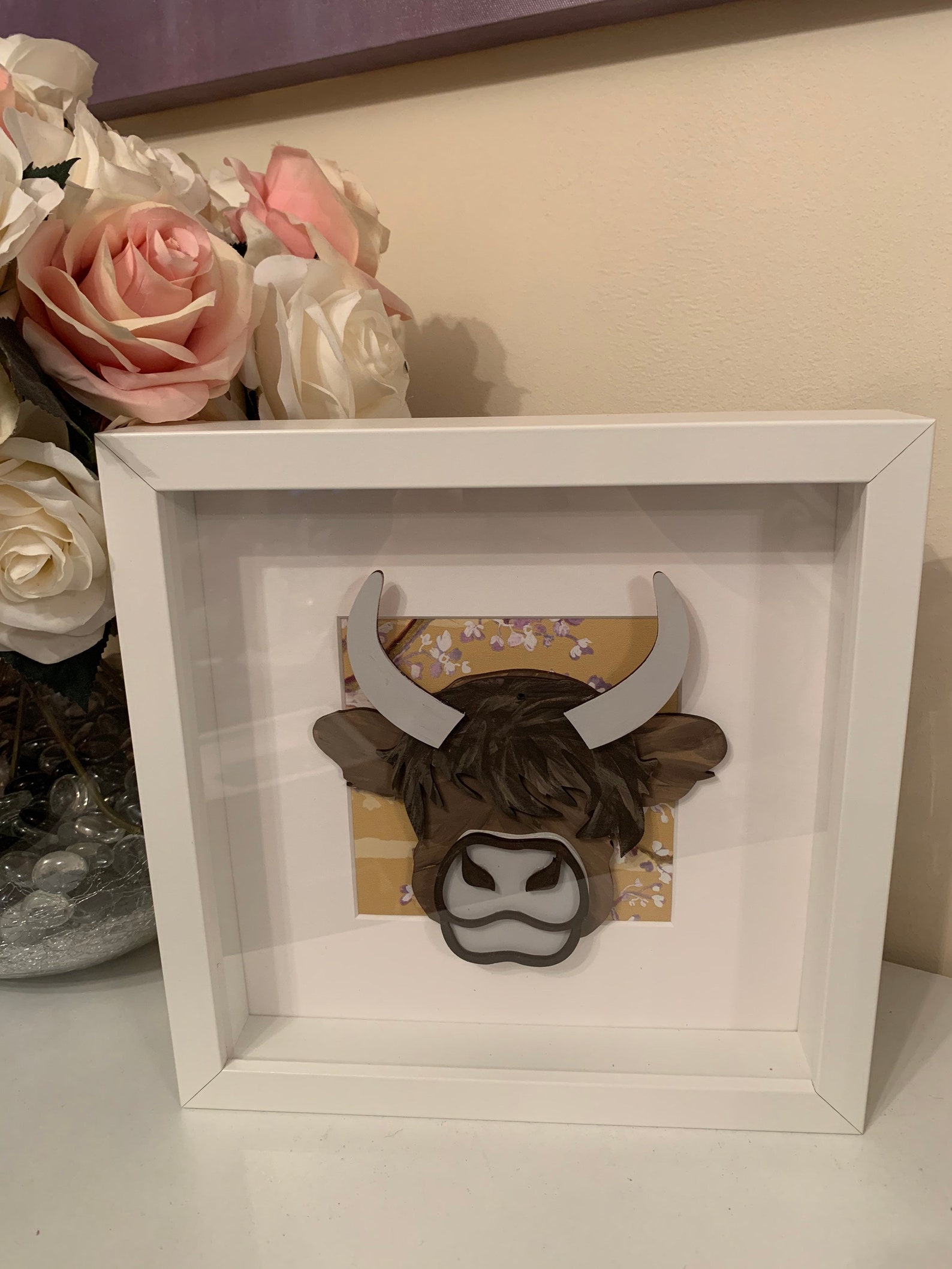 Handmade Personalised Frame Bull Head Etsy UK