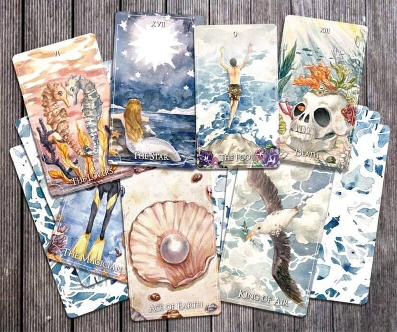 Healing waves tarot deck tarot cards sea tarot Tarot Etsy