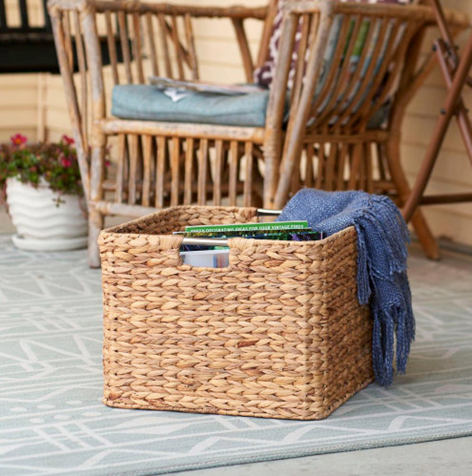 Wicker Basket Closet Drawer Organizer with Metal Frame Etsy