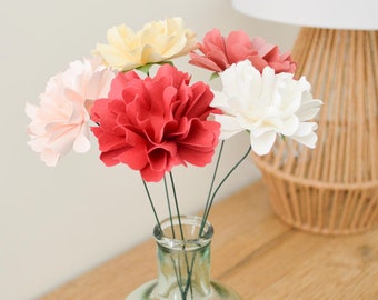 Oeillet en papier, fleur en papier, fleur durable