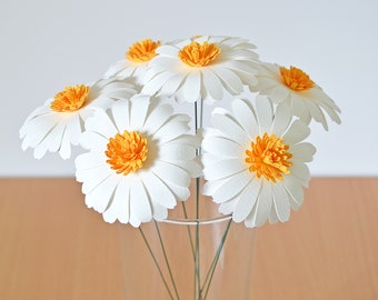 Marguerite en papier, fleur en papier, fleur durable