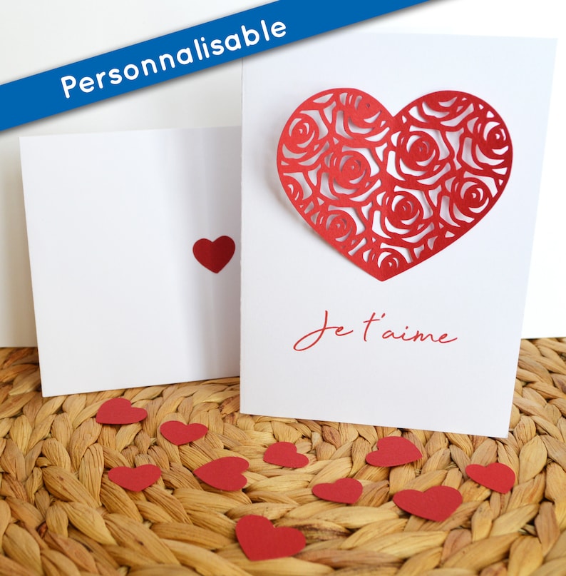 Carte Saint-Valentin personnalisable, fête des mères, déclaration d'amour, mariage image 1