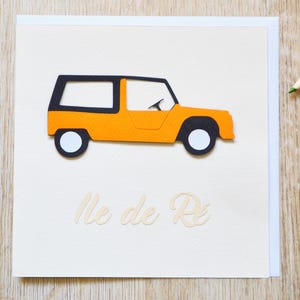 Carte Méhari, île de Ré, carte postale, carte double