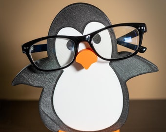 Penguin Glasses Holder - Eyeglasses Stand, Birthday Gift, Christmas Gift Idea or Stocking Stuffer