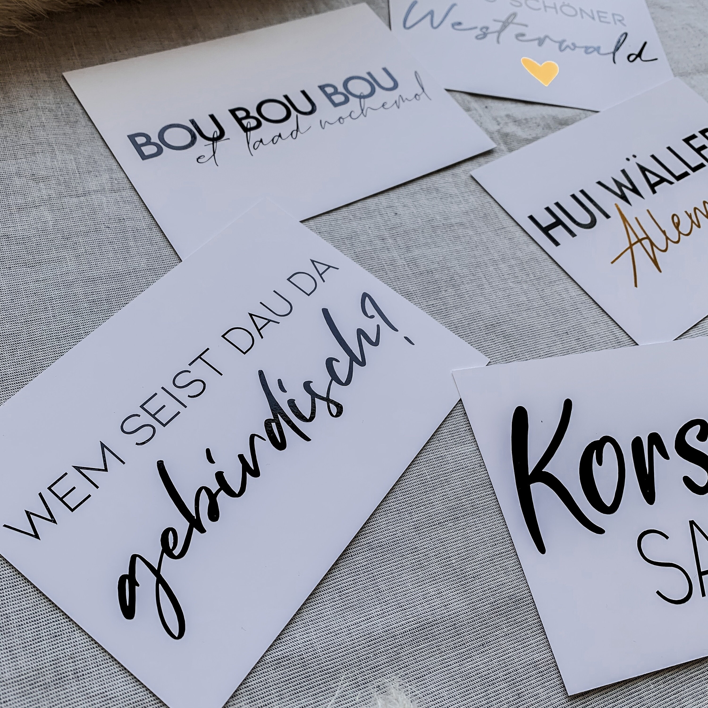 KARTENSET Westerwald Karte einzeln mit Spruch Etsy