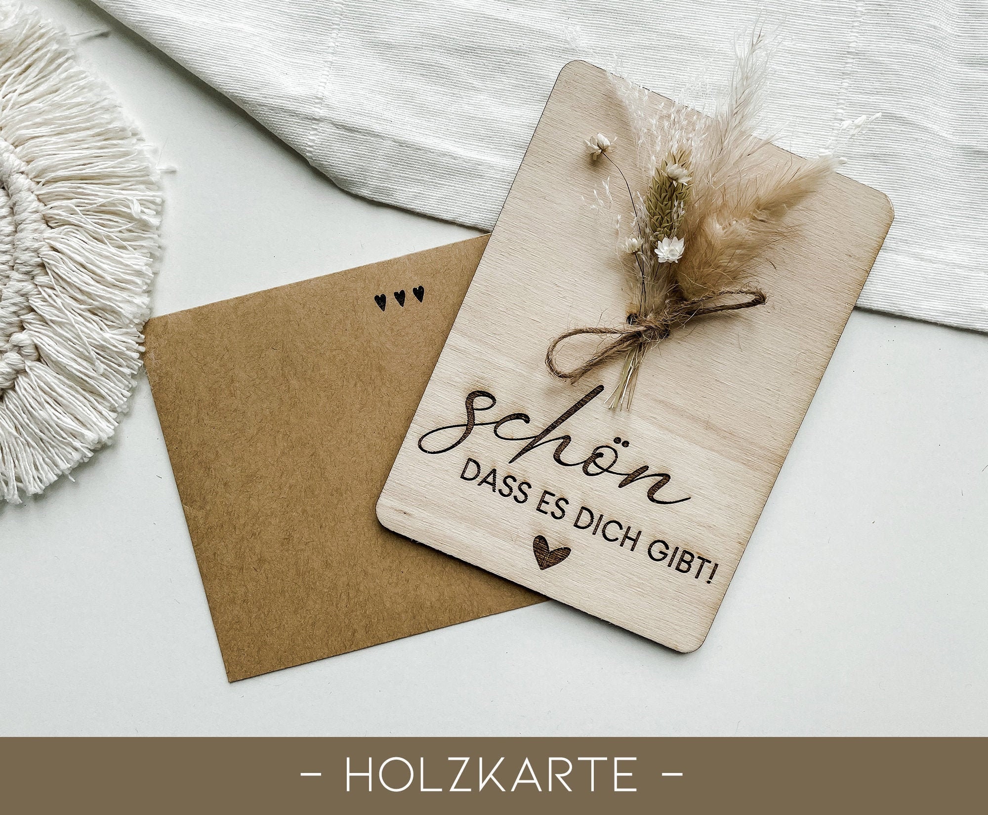 HOLZKARTE Schön dass es dich gibt Etsy