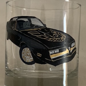 1977 Firebird TRANS AM - Hand Painted on Whiskey Glass