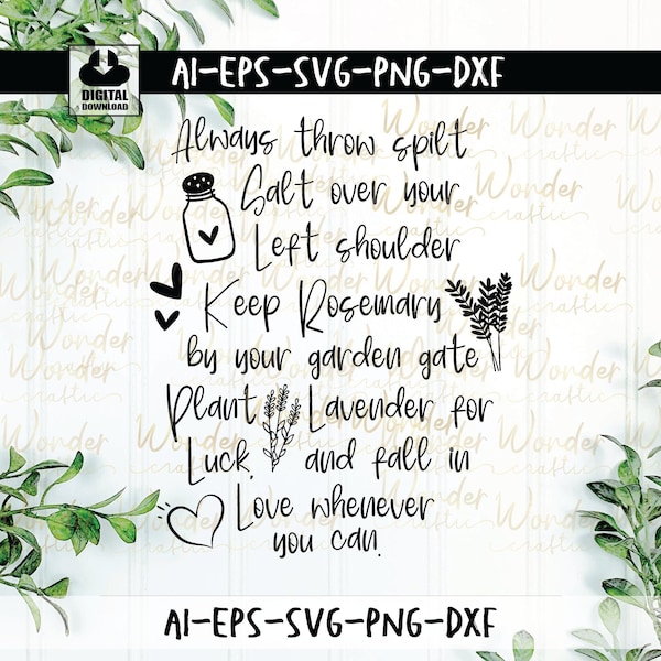 Always Throw Salt Over Your Left Shoulder Sign Etsy