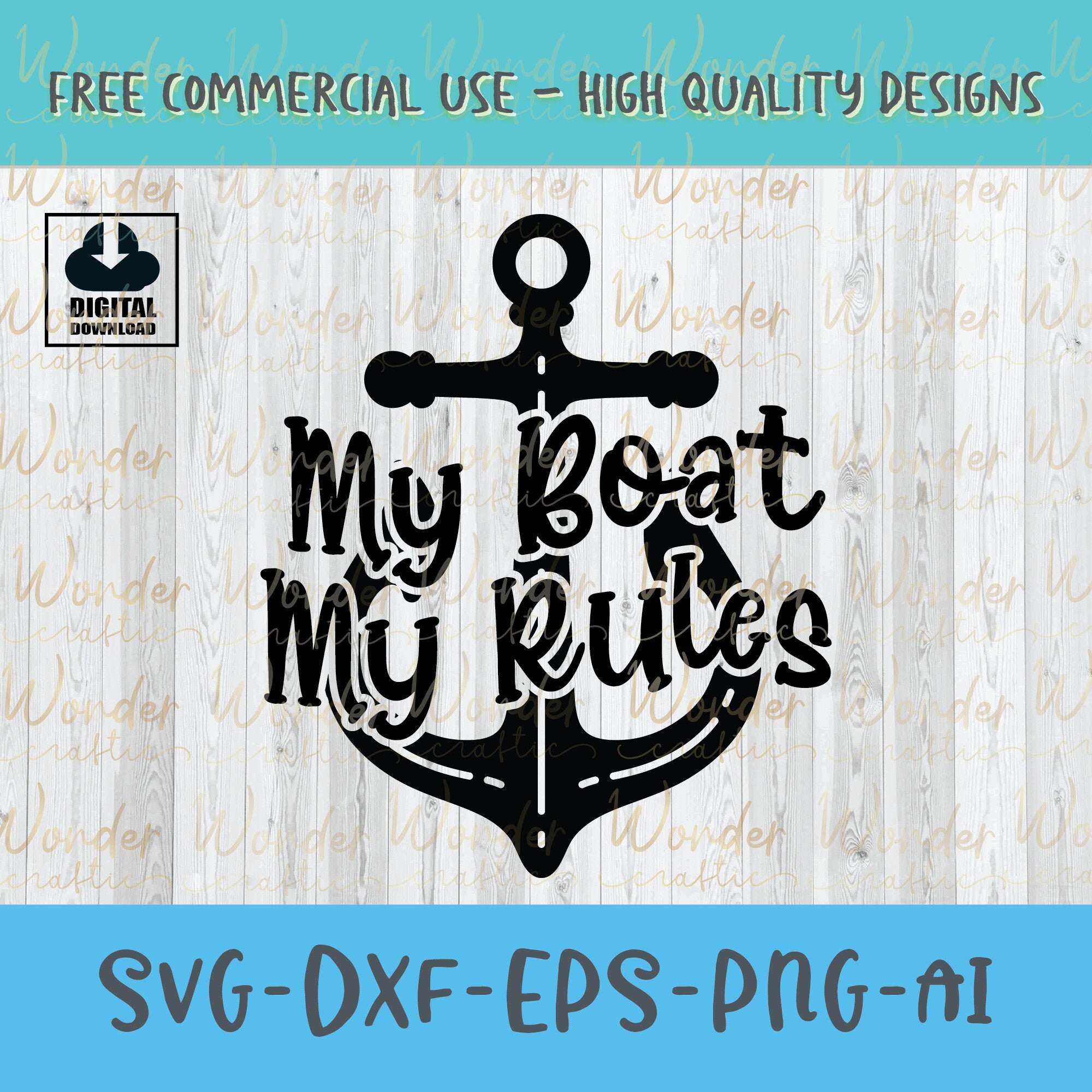 Papercraft Embellishments Clip Art & Image Files Boat Life Png Eps Pdf ...