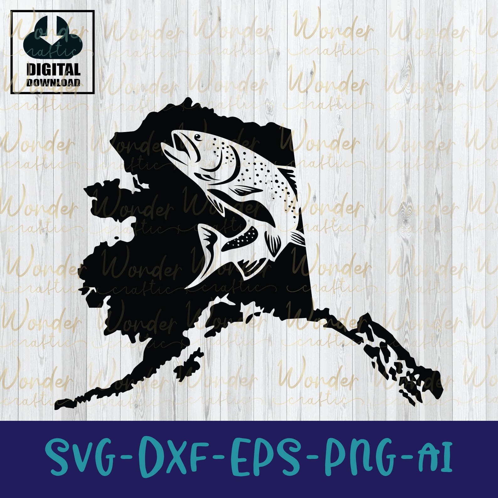 Download Salmon Fishing Lover SVG Alaska State Salmon Scene SVG | Etsy