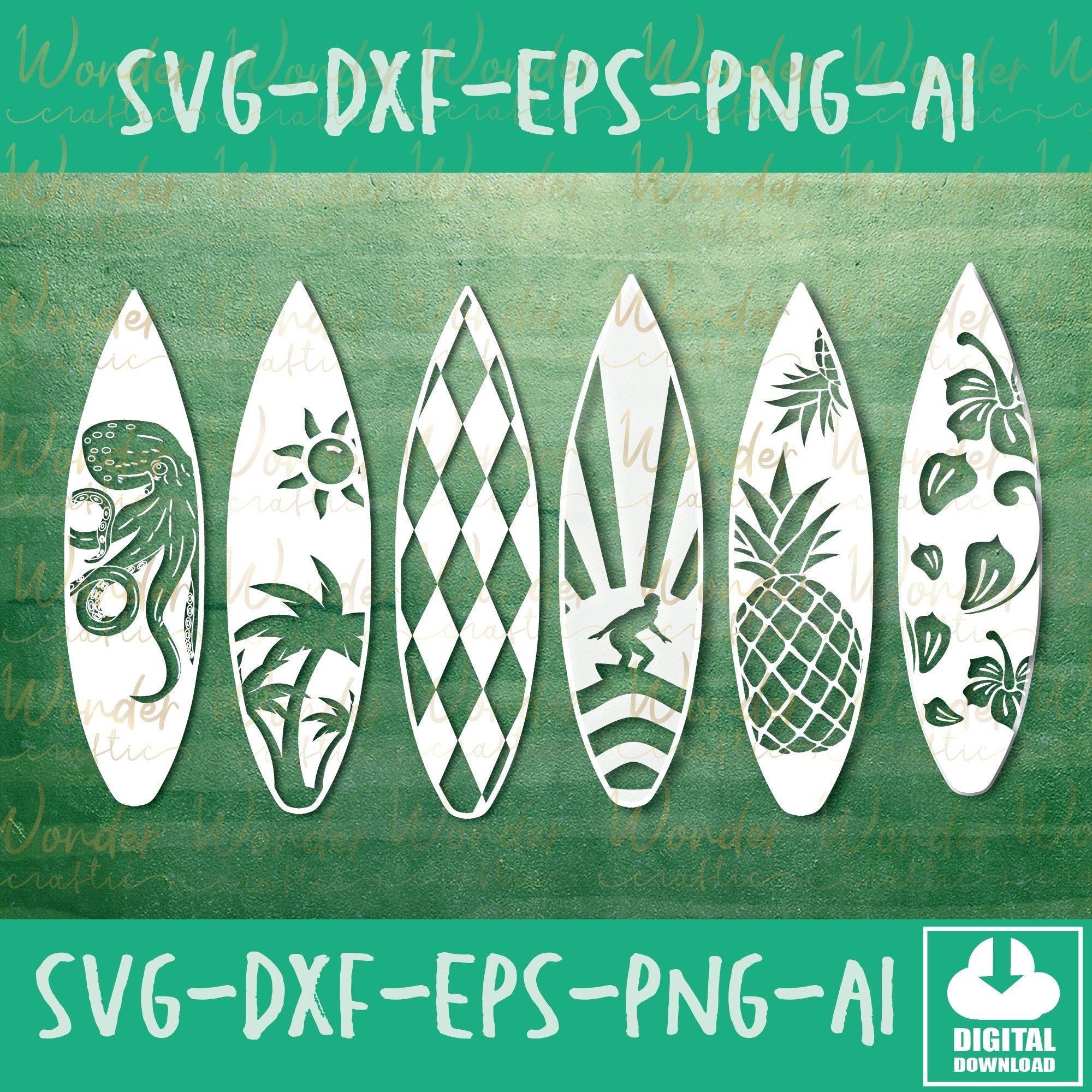 SURFBOARDS SVG Surfing Design Svg Surf Boards Template Svg Etsy
