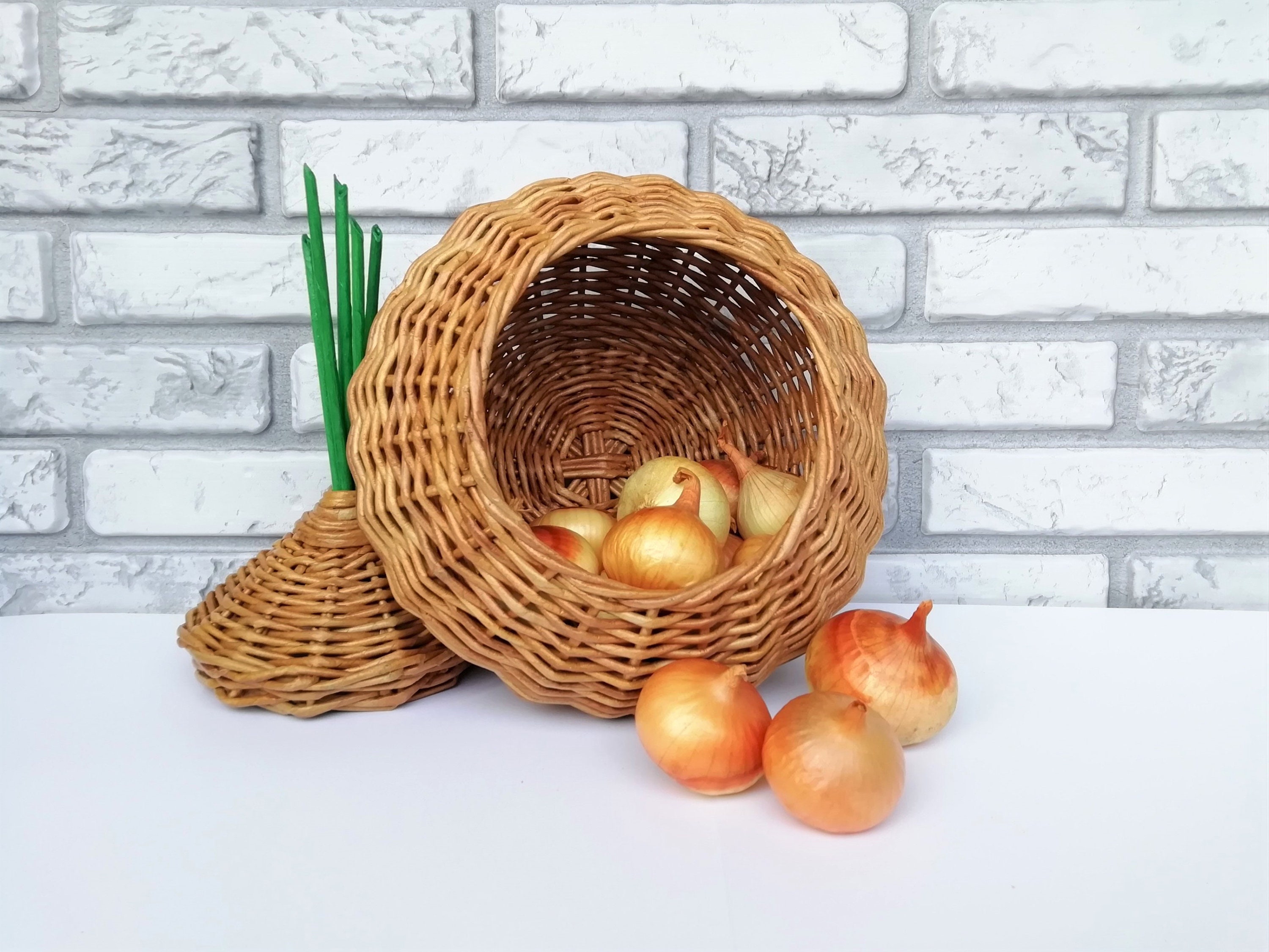 Food storage basket ONION with a lid for onions garlic and Etsy