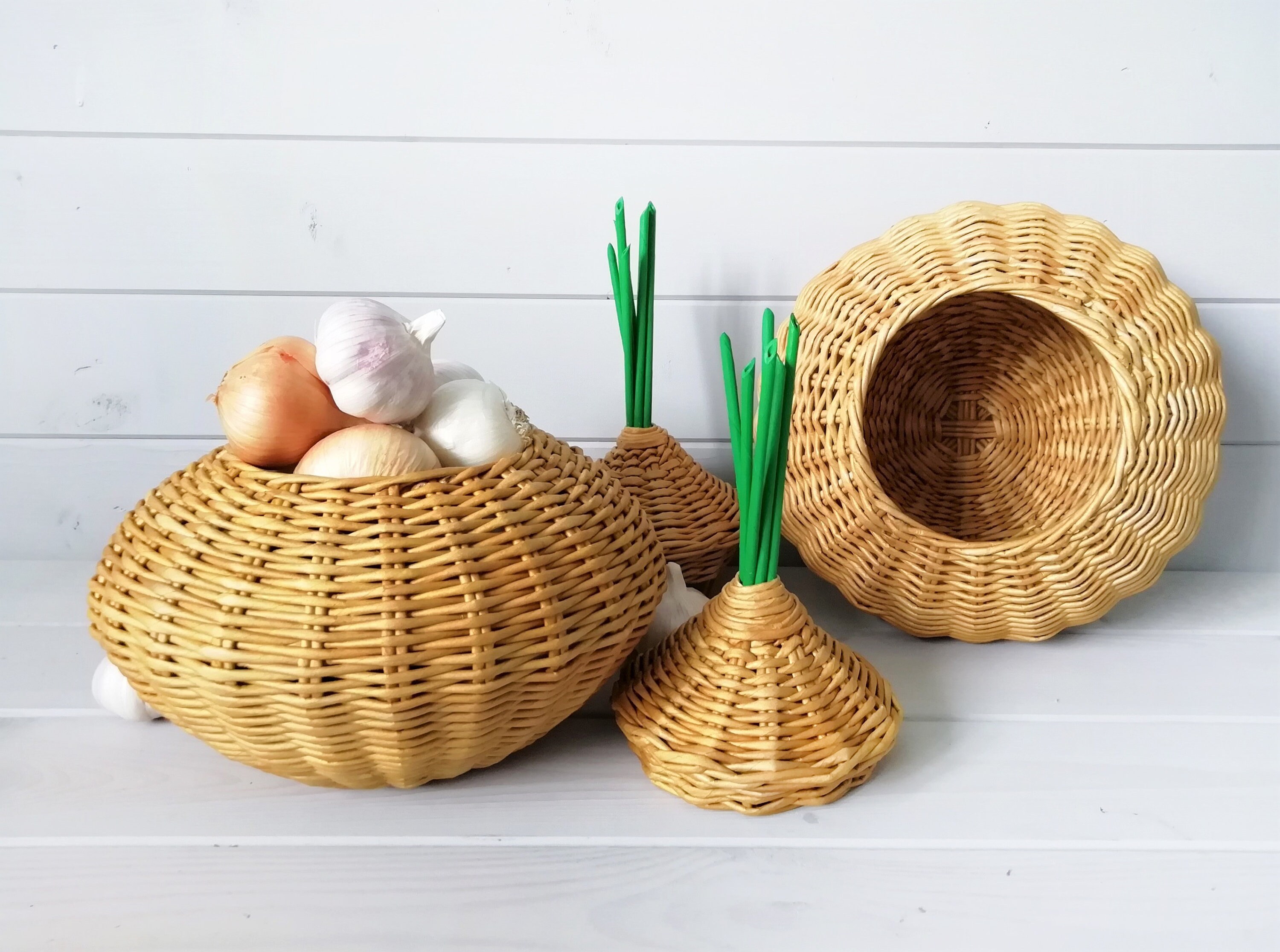 Food storage basket ONION with a lid for onions garlic and Etsy