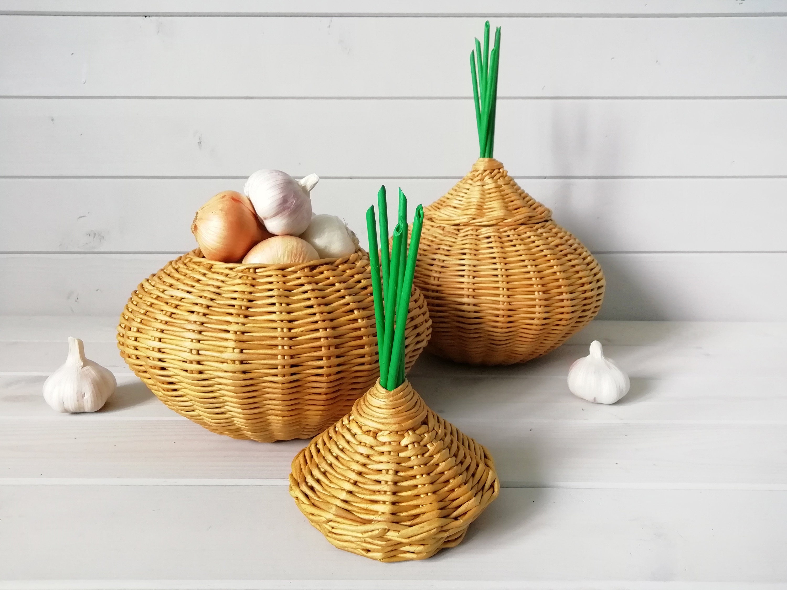 Food storage basket ONION with a lid for onions garlic and Etsy