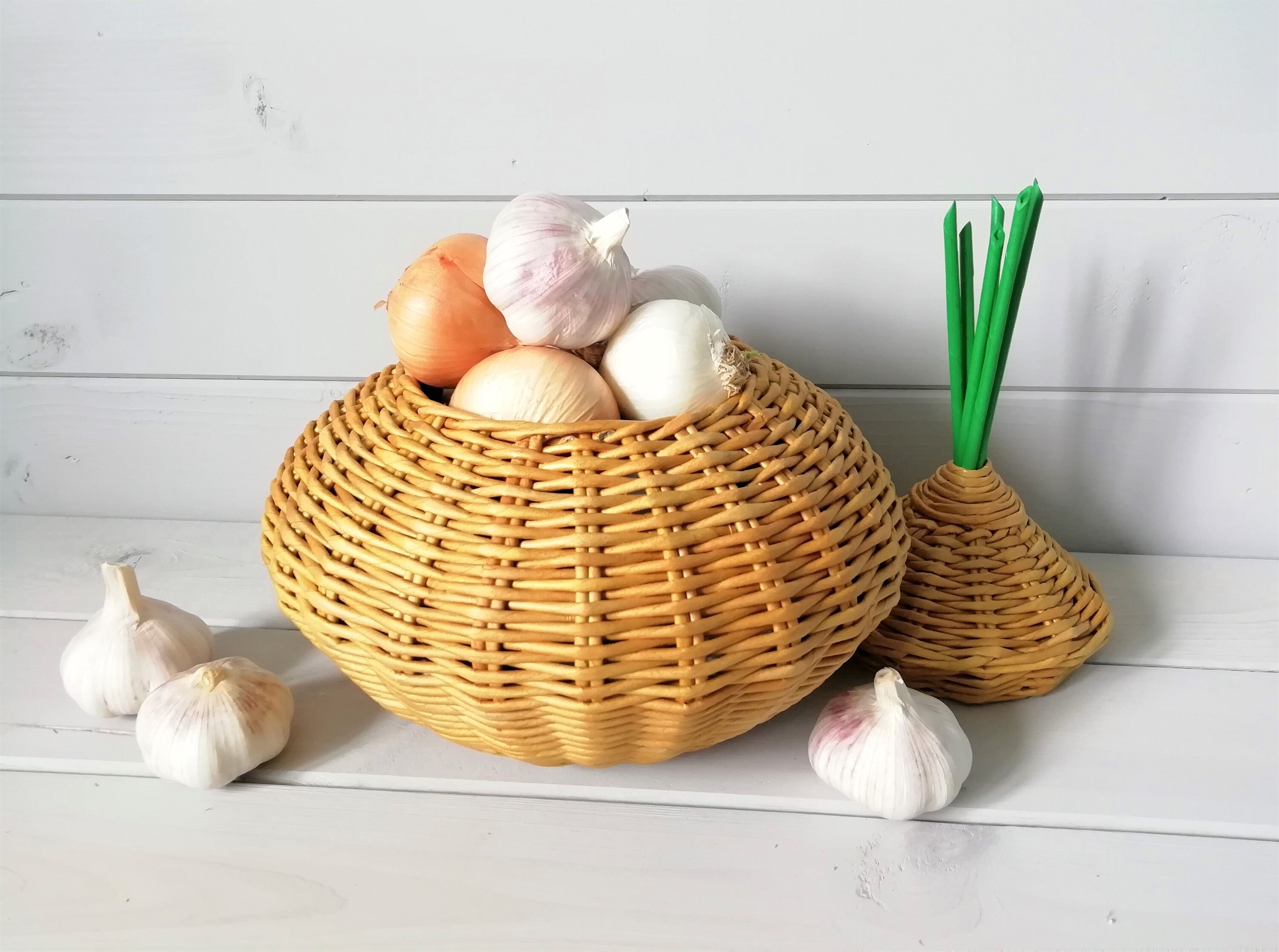 Food storage basket ONION with a lid for onions garlic and Etsy