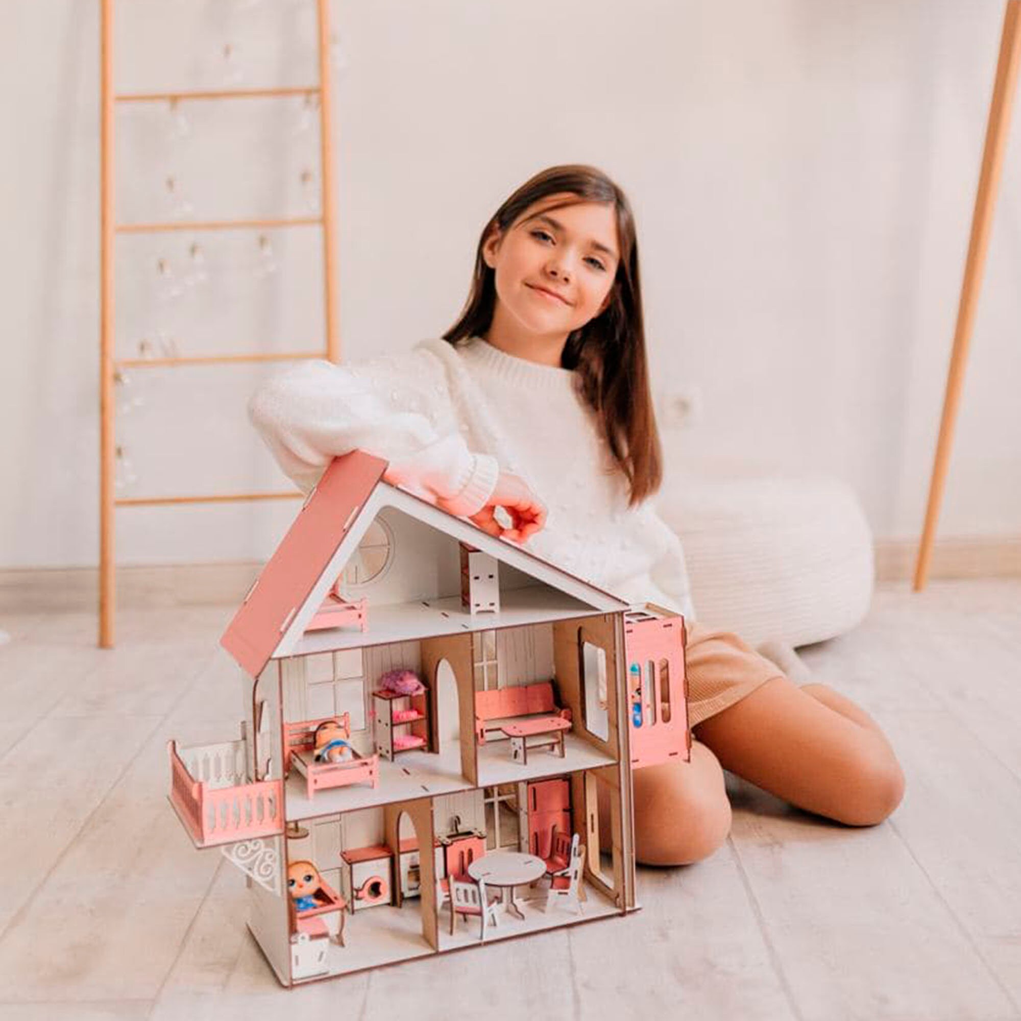 Dollhouse for LOL With Elevator and Furniture Toy Dollhouse DIY Doll Furniture Montessori Dollhouse 3D Puzzle Miniature Gift for Girl 5 Year Etsy