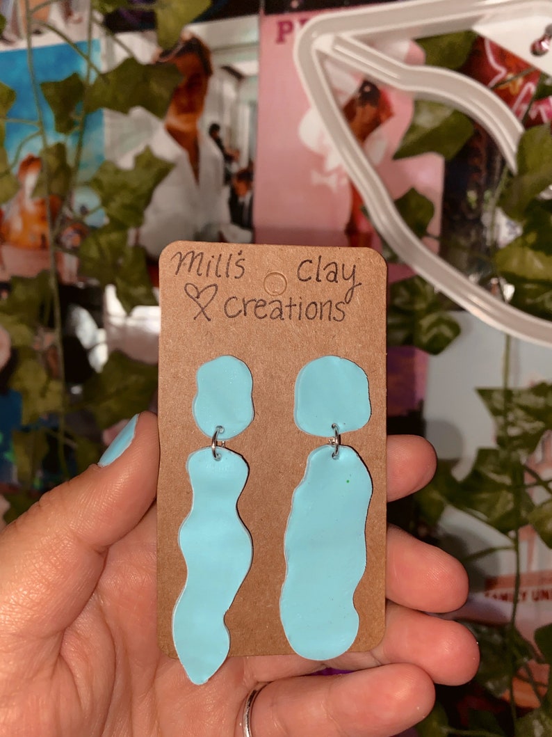 spilled blue milk earrings