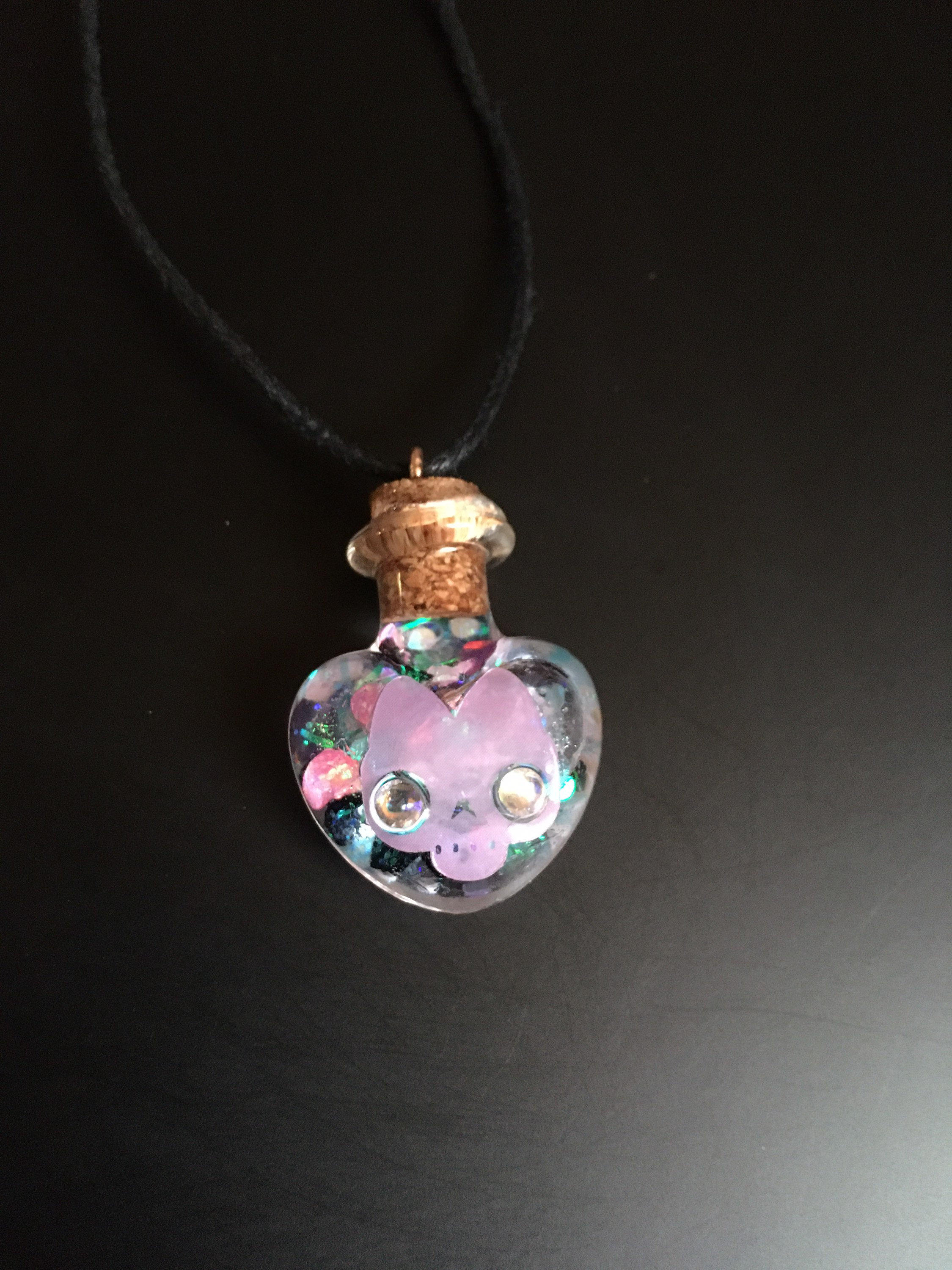 Custom Heart Vial Shaker Necklace Etsy