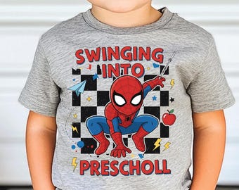 Spider PreSchool Back to School Shirt, Pre-K to Fourth Grade Kids Tee