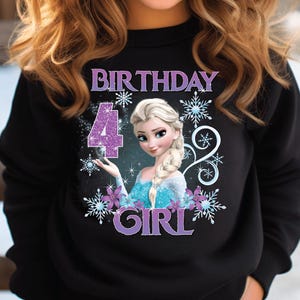 Elsa Birthday Girl Sweatshirt, Custom Frozen Princess Party Outfit, Disney Bday Family Matching Shirt, Elsa Toddler Youth Birthday tee gift