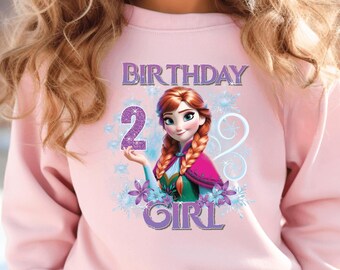 Sudadera de Anna para niña de cumpleaños, conjunto para fiesta de Frozen