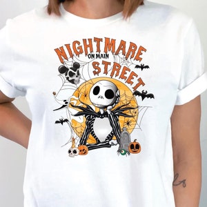 Jack Skellington Shirt, Disney Nightmare On Main Street Tee, Disney Halloween Party, Disneyworld Halloween, Spooky Season, jack and sally