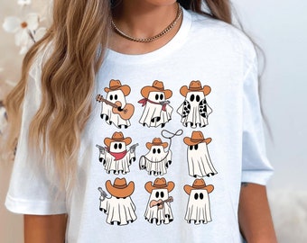 Cowboy Ghost Halloween T-Shirt, Spooky Western Fall Tee