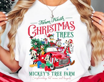 Farm Fresh Christmas Trees Shirt, Mickey&#39;s Tree Farm Christmas Shirt, Disney Family Matching Christmas, Xmas Family, Kids Disneyland Gift