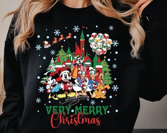 Mickey&#39;s Very Merry Christmas Party Sweatshirt, Disney Christmas Family Matching Shirt, Mickey and Friends Tee, Disneyland Christmas Gift