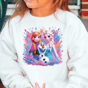 Disney Frozen Elsa Anna Olaf Shirt for Girls, Personalized Frozen Birthday Sweatshirt, Frozen for Kids Outfit, Princess Elsa Toddler Clothes