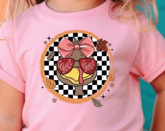 Girls Thanksgiving Turkey Shirt, Gobble Gobble Pumpkin Toddler Tee, Autumn Fall Outfit