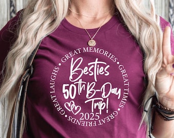 Besties Birthday Trip Shirt, Girls Trip Shirts, Custom Girls Weekend, Girls Vacation 2025, Besties Trip, Group Trip, Beach, Summer Vacation