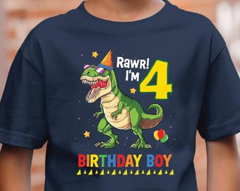 Dinosaur Birthday Boy Shirt, Dino Birthday T-Shirt, Birthday Boy Outfit, Kids Dinosaur Party, 3rd 4th 5th Birthday Tee, Dino Birthday Gift