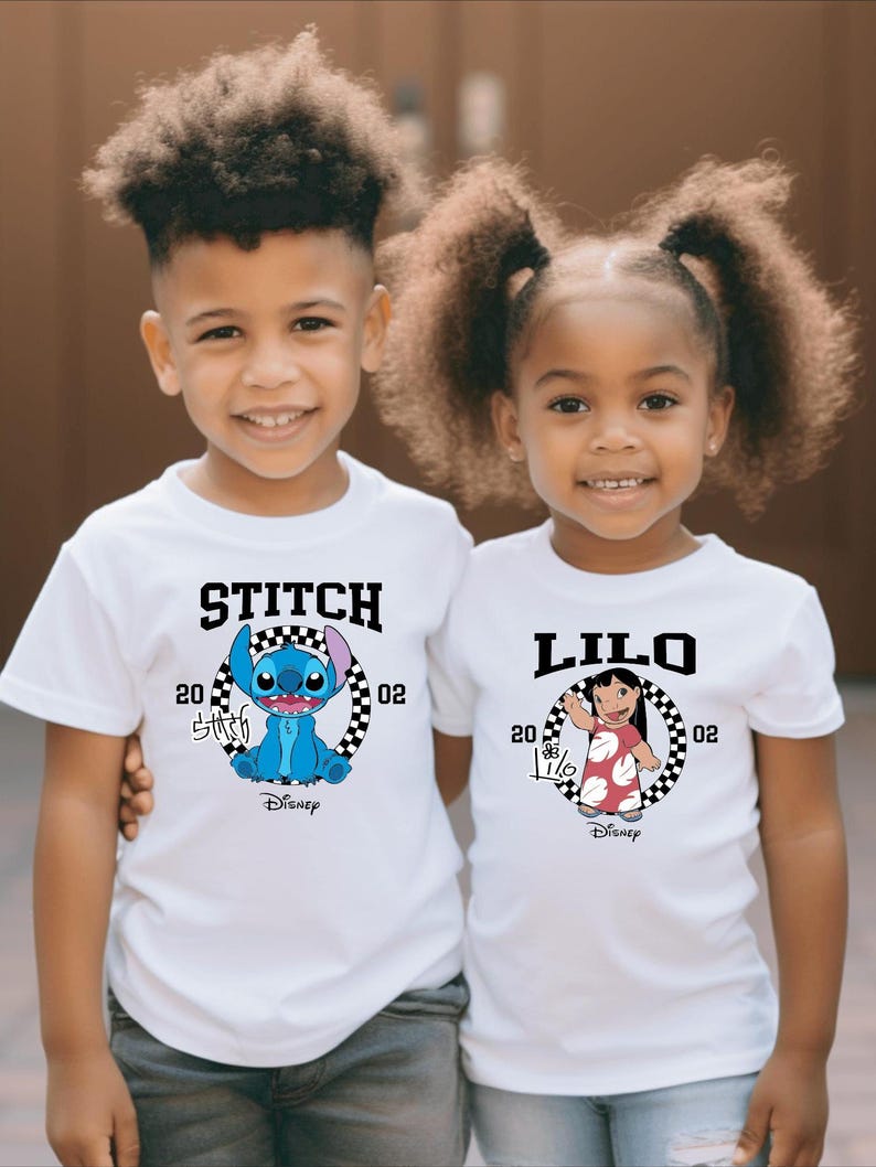 Kids Lilo and Stitch Disney Shirts, Matching Sibling T-Shirts, Cute Disney Family Vacation Outfit, Lilo Stitch Graphic Tee, Disney Trip