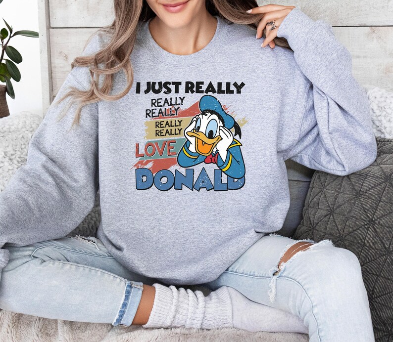 Donald Duck Sweatshirt, Disneyland Family Trip Apparel, Disney All Characters Crewneck, Disney world Lover Gift, Disney Vacation tee