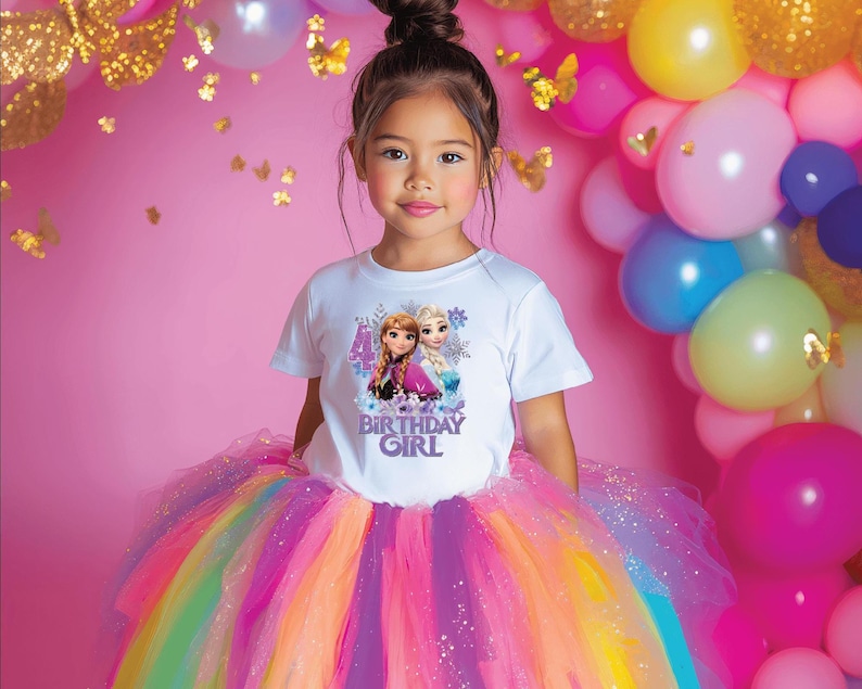 Personalized Frozen Birthday Girl Shirt, Elsa and Anna Bday T-shirt, Disney Princess Birthday, Custom Frozen Birthday Family Matching Tees