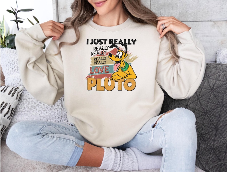 Pluto Sweatshirt, Disneyland Family Trip Apparel, Disney All Characters Crewneck, Disney world Lover Gift, Disney Vacation tee