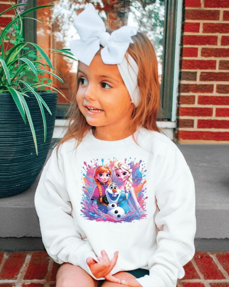 Disney Frozen Elsa Anna Olaf Shirt for Girls, Personalized Frozen Birthday Sweatshirt, Frozen for Kids Outfit, Princess Elsa Toddler Clothes