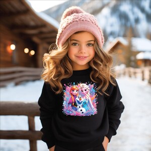 Disney Frozen Elsa Anna Olaf Shirt for Girls, Personalized Frozen Birthday Sweatshirt, Frozen for Kids Outfit, Princess Elsa Toddler Clothes image 8