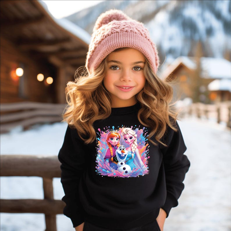 Disney Frozen Elsa Anna Olaf Shirt for Girls, Personalized Frozen Birthday Sweatshirt, Frozen for Kids Outfit, Princess Elsa Toddler Clothes image 8