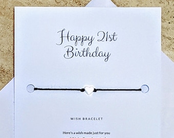 21st Birthday Wish Bracelet | Handmade | Charm | Jewelry | Jewellery | Small Gift | Envelope
