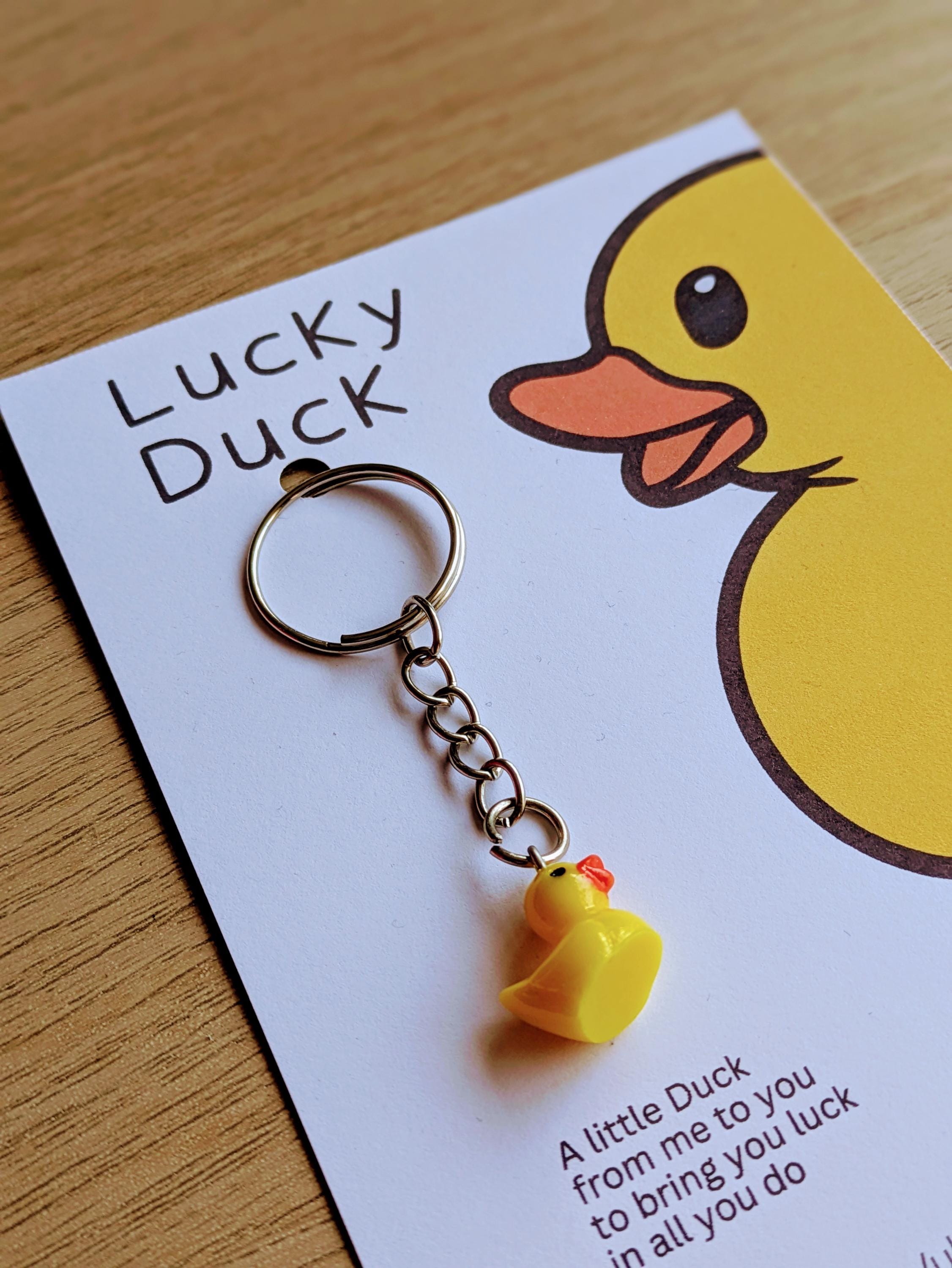 Good Luck in Your New Job, Lucky Duck Keychain, Lucky Duck Keyring ...