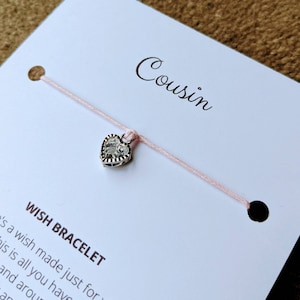 WISH BRACELET for COUSIN, Gift For Cousin, Cousin Gift, Wish bracelet uk, Card For Cousin, Cousin Birthday, Cousin, Bracelet for cousin