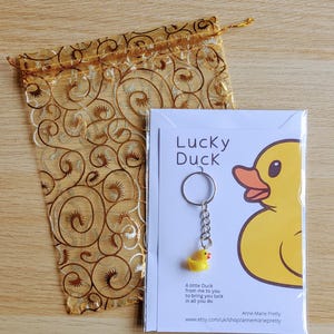 Lucky Duck Keychain, Luck Duck Keyring, Lucky Duck Gift, Good Luck Gift