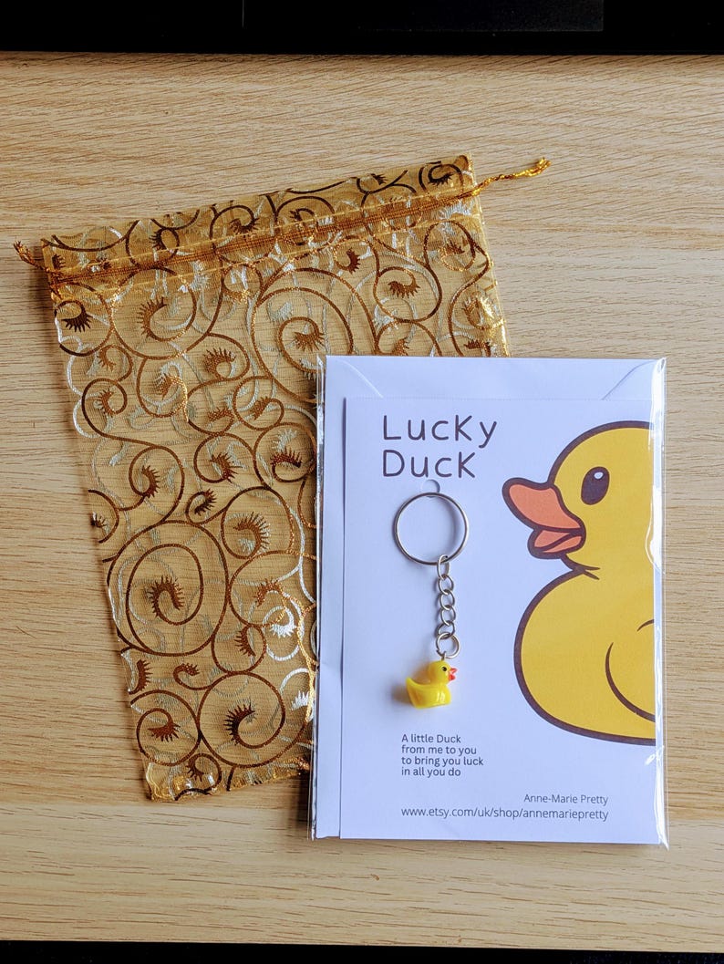 Lucky Duck Keychain, Luck Duck Keyring, Lucky Duck Gift, Good Luck Gift