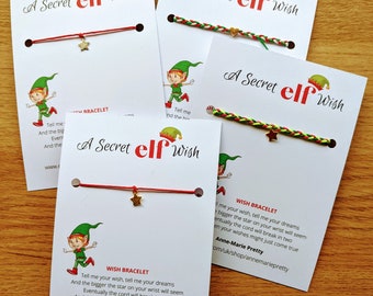 SECRET ELF WISH, Personalised, Naughty elf, Christmas wish, charm bracelets, Christmas Elf, Christmas Wish bracelet, stocking filler