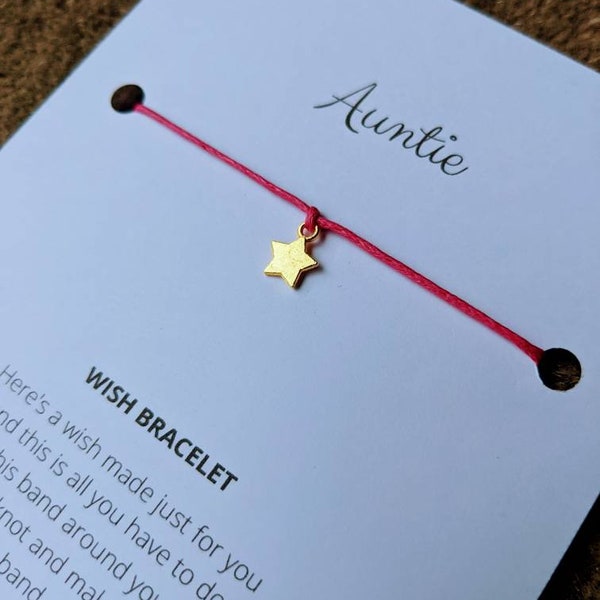 Wish Bracelet for Auntie, Aunt, Aunty, Wish bracelet uk, wish bracelets uk, Small Gift, Jewellery, Small Gift