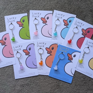 Lucky Duck Keychain: Lucky Duck Keyring, Lucky Keyring, Gifts for New Job, Thinking of You Gift, Positive Gift, Positivity Gift, Duck Gift