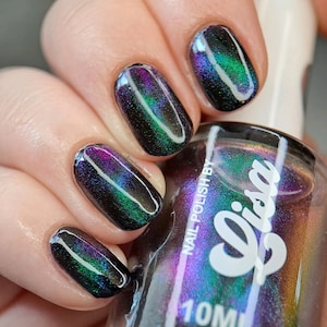 Galaxy and lightning bolt magnet combo, magnetic multichrome Handmade Indie Brand UK Varnish